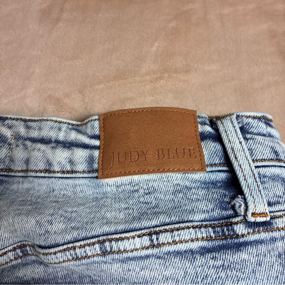 Judy Blue Acid Wash Wide Leg Jeans Raw Hem Retro Streetwear Women’s 20W Denim - Picture 11 of 11